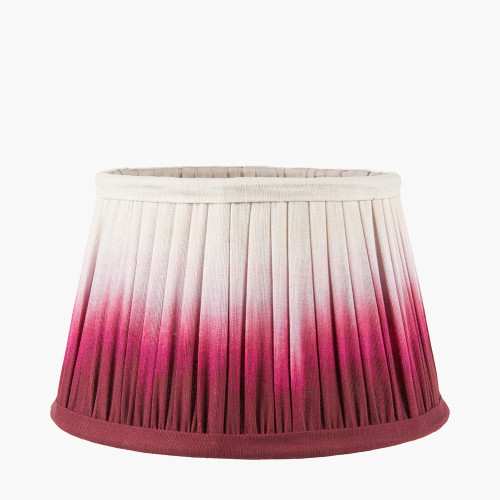 Pacific Lifestyle Manaia Antique Black Textured Wood Table Lamp Base With Scallop 35cm Scallop 35cm Red Ombre Soft Pleated Tapered Lampshade