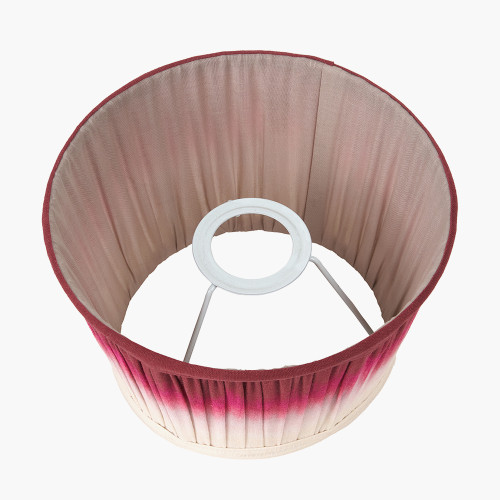 Pacific Lifestyle Manaia Antique Black Textured Wood Table Lamp Base With Scallop 35cm Scallop 35cm Red Ombre Soft Pleated Tapered Lampshade