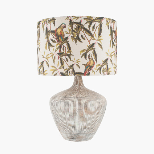 Pacific Lifestyle Manaia White Wash Textured Wood Table Lamp Base