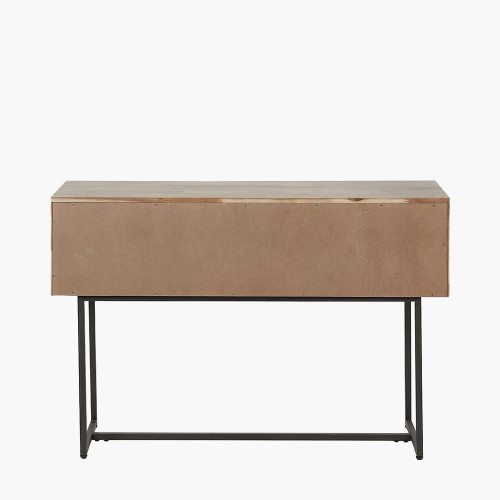 Pacific Lifestyle Marca Sand Wash Acacia Wood And Black Metal 1 Drawer Console Table