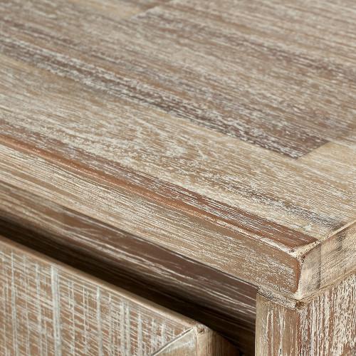 Pacific Lifestyle Marca Sand Wash Acacia Wood And Black Metal 2 Drawer Coffee Table