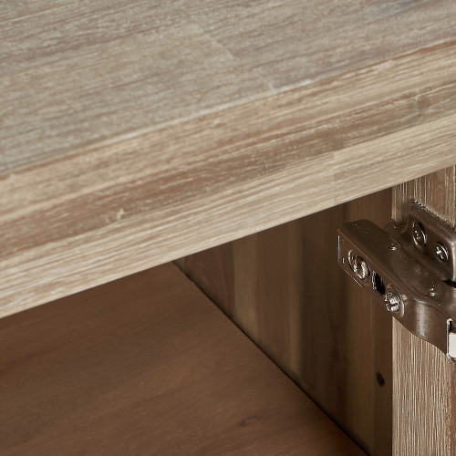 Pacific Lifestyle Marca Sand Wash Acacia Wood And Black Metal 3 Door Sideboard