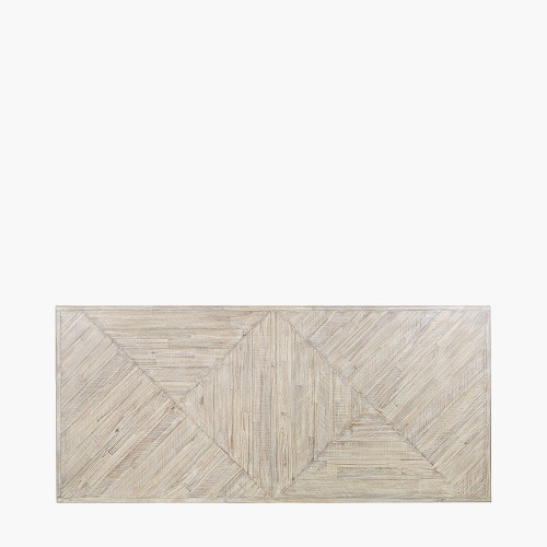 Pacific Lifestyle Marca Sand Wash Acacia Wood And Black Metal 8 Seater Dining Table