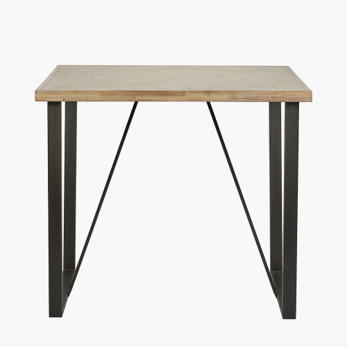 pacific lifestyle Marca Sand Wash Acacia Wood and Black Metal Bar Table