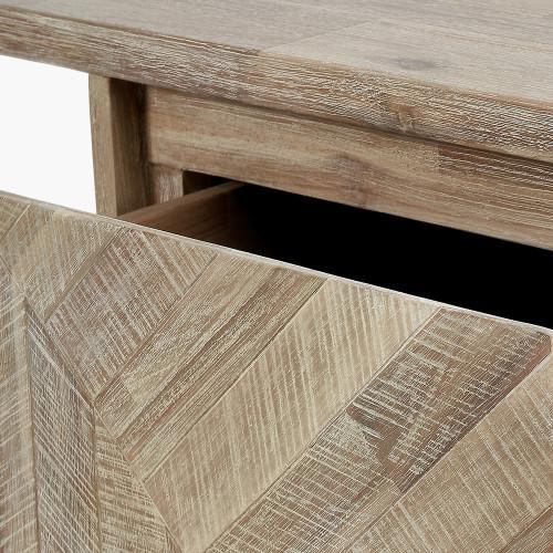 Pacific Lifestyle Marca Sand Wash Acacia Wood And Black Metal Desk