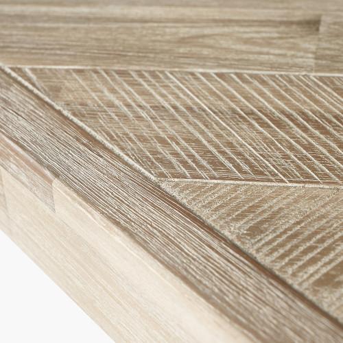 Pacific Lifestyle Marca Sand Wash Acacia Wood And Black Metal Dining Table