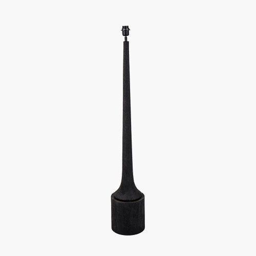 Pacific Lifestyle Marin Black Wood Tall Neck Floor Lamp Base With Vienna 45cm Red Chevron Mushroom Pleat Lampshade