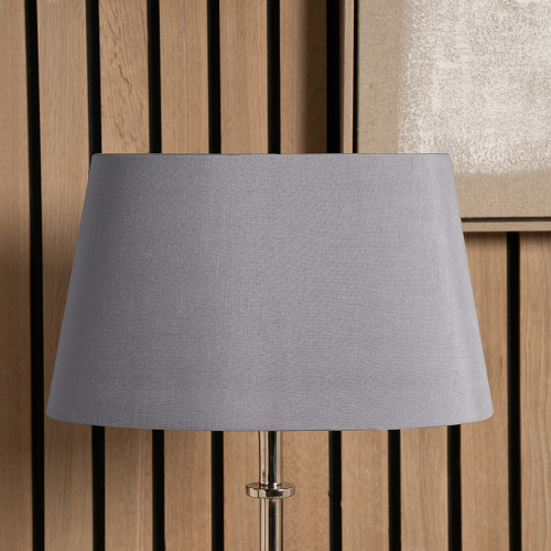 Pacific Lifestyle Martha 35cm Steel Grey Oval Silk Mix Tapered Lampshade