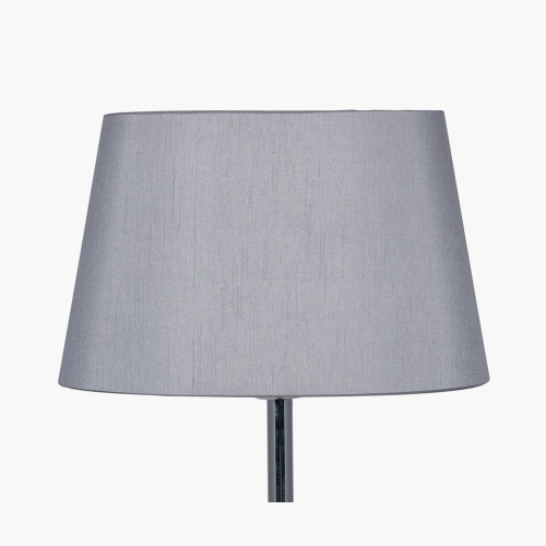 pacific lifestyle Martha 40cm Steel Grey Oval Silk Mix Tapered Lampshade