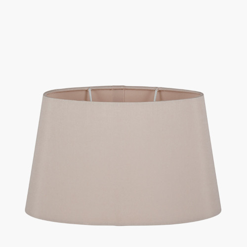 pacific lifestyle Martha 40cm Taupe Oval Silk Mix Tapered Lampshade
