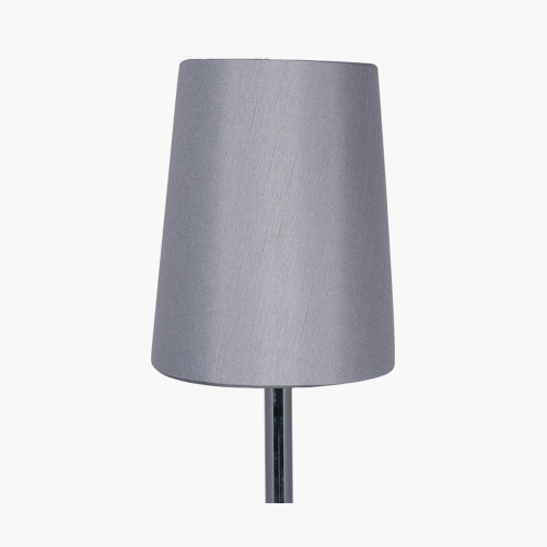 Pacific Lifestyle Martha 50cm Steel Grey Oval Silk Mix Tapered Lampshade