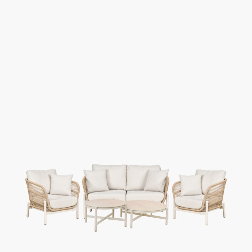 pacific lifestyle Martic Outdoor Set Comprising 2 Seater Sofa 2 x Chairs and Set of 2 Tables