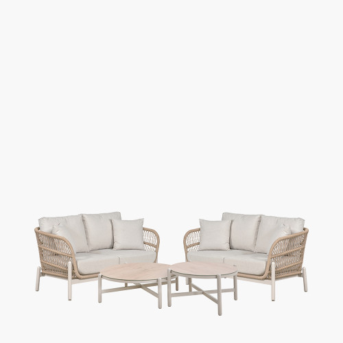 pacific lifestyle Martic Outdoor Set Comprising 2 x 2 Seater Sofas and Set of 2 Tables