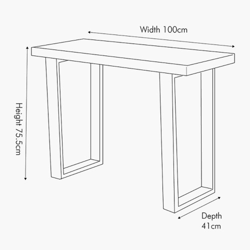 Pacific Lifestyle Mashu Matt Black Mango Wood And Black Metal Console Table