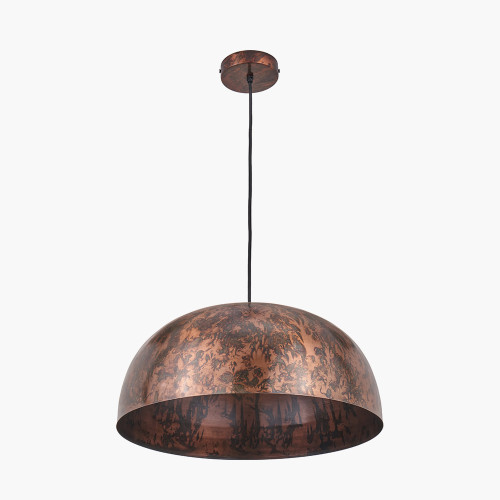 Pacific Lifestyle Mason Copper Effect Wide Domed Metal Pendant
