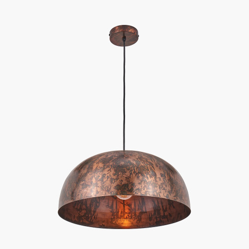 Pacific Lifestyle Mason Copper Effect Wide Domed Metal Pendant