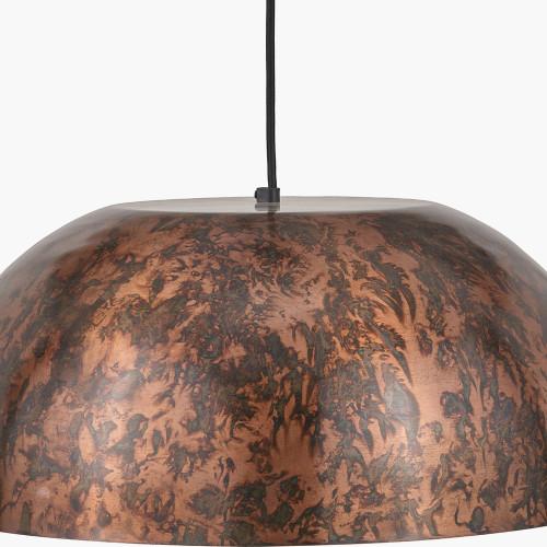 Pacific Lifestyle Mason Copper Effect Wide Domed Metal Pendant