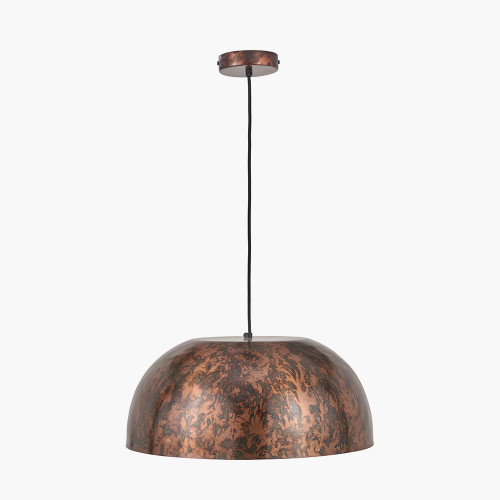 pacific lifestyle Mason Copper Effect Wide Domed Metal Pendant