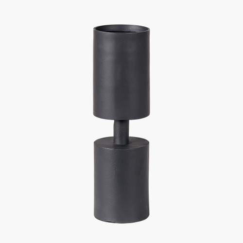 pacific lifestyle Matt Black Metal Pillar Candle Holder Large