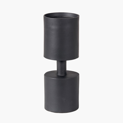 pacific lifestyle Matt Black Metal Pillar Candle Holder