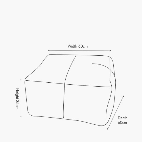 Pacific Lifestyle Matteo Natural Tan Leather Square Pouffe