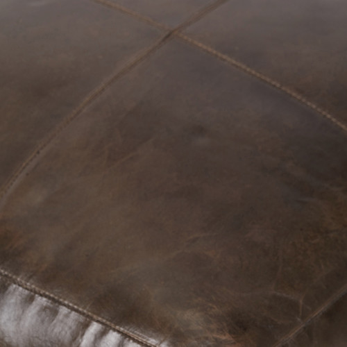 Pacific Lifestyle Matteo Peppercorn Leather Square Pouffe