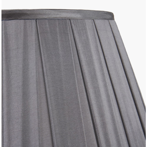 Pacific Lifestyle Maya 45cm Steel Grey Silk Box Pleat Tapered Lampshade