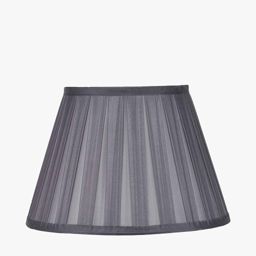 pacific lifestyle Maya 45cm Steel Grey Silk Box Pleat Tapered Lampshade