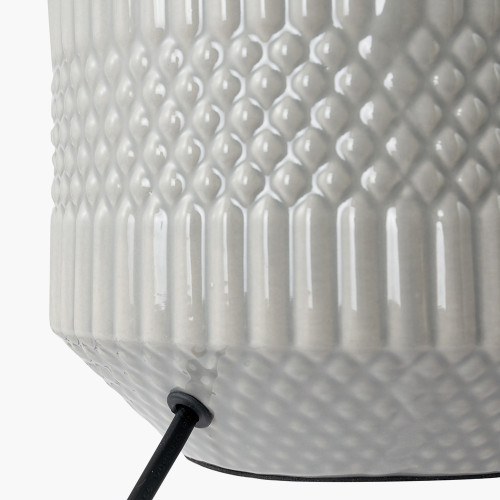 Pacific Lifestyle Meribel Grey Geo Textured Ceramic Table Lamp