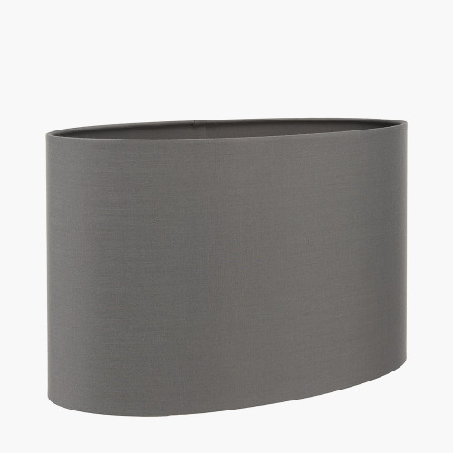 Pacific Lifestyle Mia 40cm Steel Grey Oval Cotton Mix Lampshade