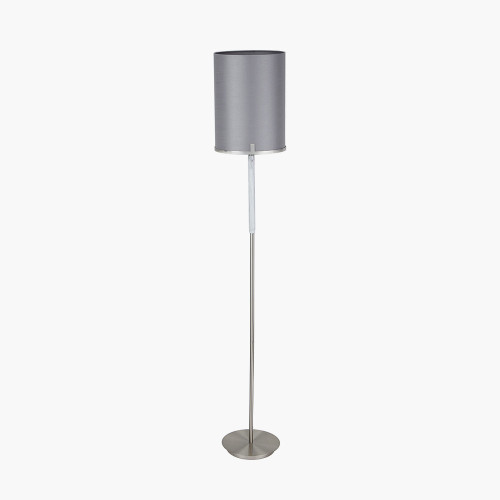 pacific lifestyle Midland Brushed Nickel and Grey Marble Effect Floor Lamp
