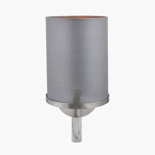 Pacific Lifestyle Midland Brushed Nickel And Grey Marble Effect Wall Light