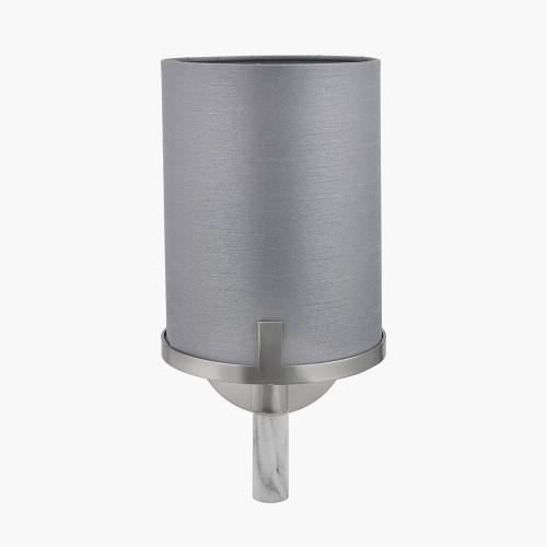 pacific lifestyle Midland Brushed Nickel and Grey Marble Effect Wall Light