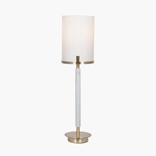 Pacific Lifestyle Midland Champagne Gold Metal And Marble Effect Table Lamp