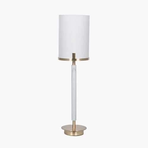 pacific lifestyle Midland Champagne Gold Metal and Marble Effect Table Lamp