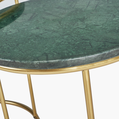Pacific Lifestyle Milly S/2 Green Marble And Gold Metal Side Tables