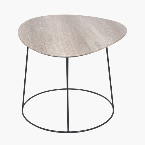 Pacific Lifestyle Minato White Oak Veneer And Black Metal Leg Side Table