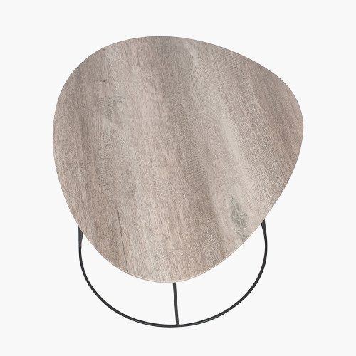 Pacific Lifestyle Minato White Oak Veneer And Black Metal Leg Side Table