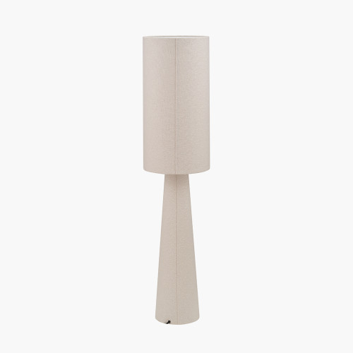 Pacific Lifestyle Mirissa White Slubby Handloom Fabric Floor Lamp