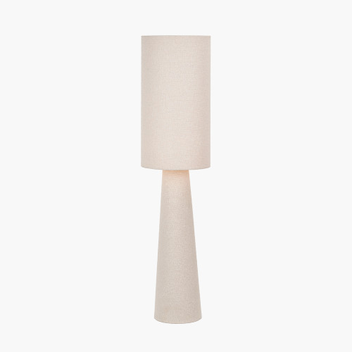 Pacific Lifestyle Mirissa White Slubby Handloom Fabric Table Lamp