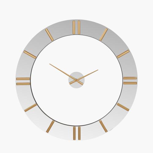 pacific lifestyle Mirror and Gold 2 Piece Open Wall Clock