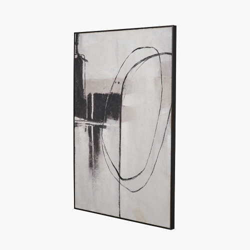 Pacific Lifestyle Monochrome Abstract Canvas With Black Frame