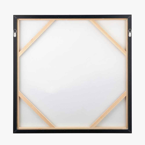 Pacific Lifestyle Monochrome Abstract Square Canvas With Black Frame