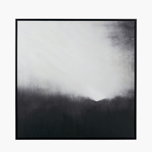 pacific lifestyle Monochrome Abstract Square Canvas with Black Frame