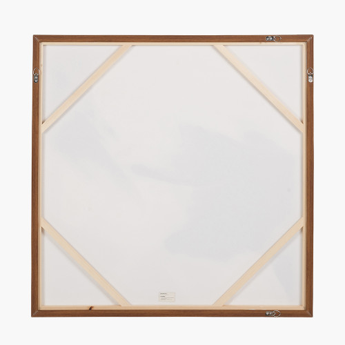 Pacific Lifestyle Monochrome Abstract Square Canvas With Oak Effect Frame