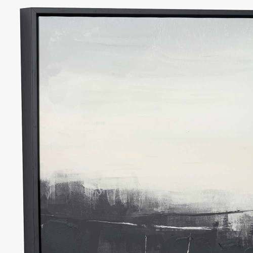 Pacific Lifestyle Monochrome Landscape Canvas With Black Frame