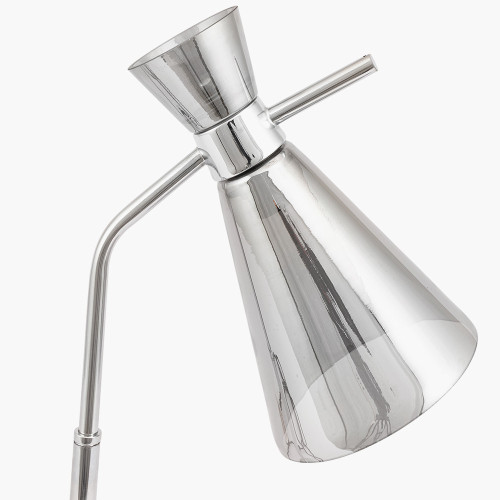 Pacific Lifestyle Monroe Smoke Waisted Glass And Silver Metal Table Lamp