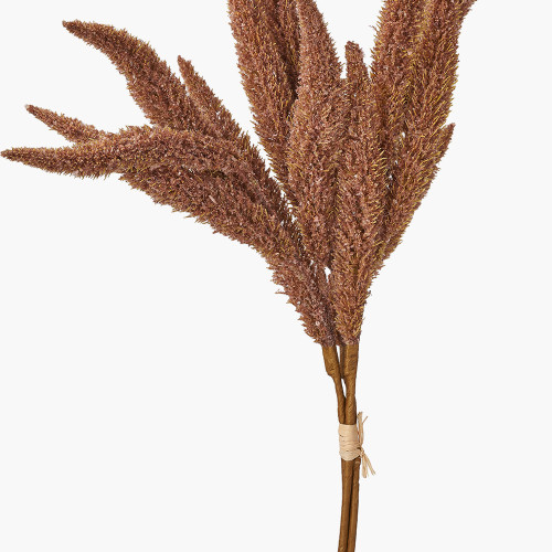 Pacific Lifestyle Mulberry Brown Foxtail Hand-Tied 3 Stem Bundle Pack Of 6