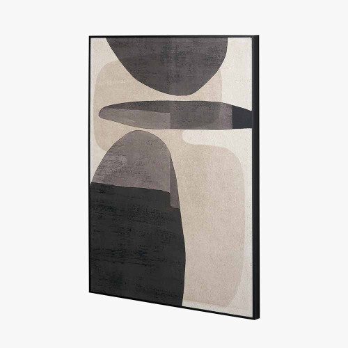 Pacific Lifestyle Natural And Black Canvas With Ovals Design And Black Frame