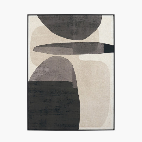 pacific lifestyle Natural and Black Canvas with Ovals Design and Black Frame